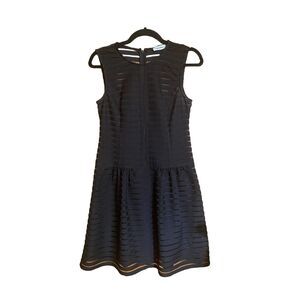 Calvin Klein Black Women's Mesh Stripe Dress Size 6